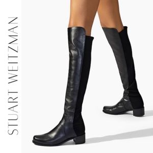 Stuart Weitzman Reserve Boot in Black Leather - Size 8W
